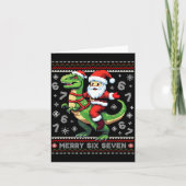 67 Merry Six Seven Santa T Rex Funny Ugly Christma Kaart (Voorkant)