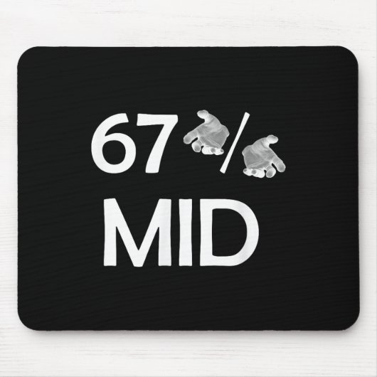 67% Mid Meme handen grappige internettrend 6-7 Zes Muismat (Voorkant)