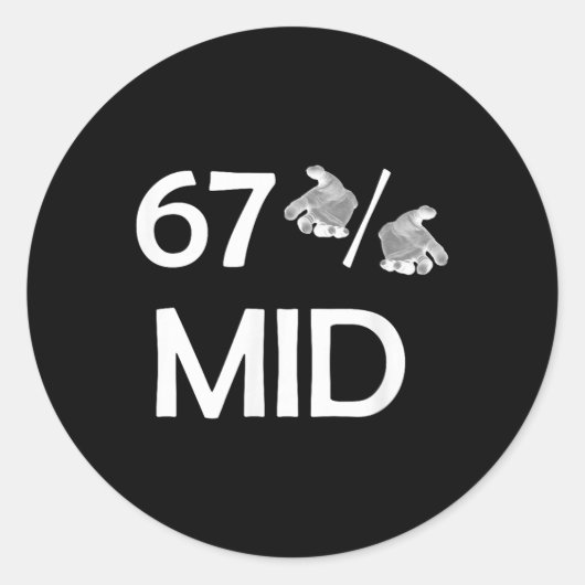 67% Mid Meme handen grappige internettrend 6-7 zes Ronde Sticker (Voorkant)