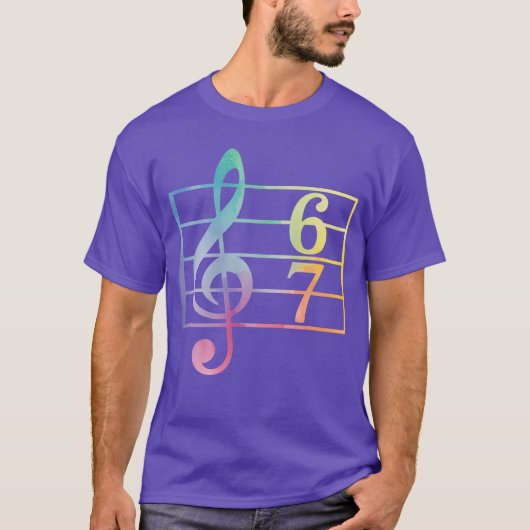 67 Music Meme Slang Six Seven Music Teacher Funny  T-shirt (Voorkant)