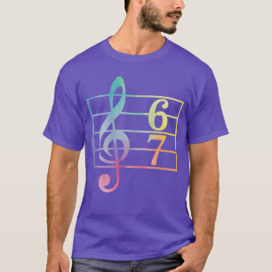 67 Muziek Meme Slang Zes Zeven Muziekleraar Grappi T-shirt