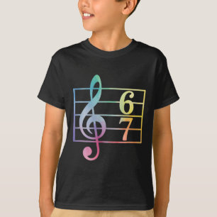 67 Muziek Meme Slang Zes Zeven Muziekleraar Grappi T-shirt