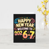67 New Year's Eve - Happy New Year 2026-7 Funny 67 Kaart (Gele Bloem)