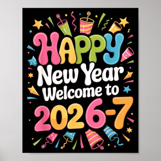 67 New Year's Eve - Happy New Year 2026-7 Funny 67 Poster (Voorkant)