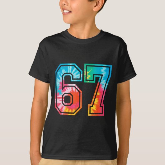 67 Number Meme Funny Six Seven Tie Dye Gen Alpha S T-shirt (Voorkant)