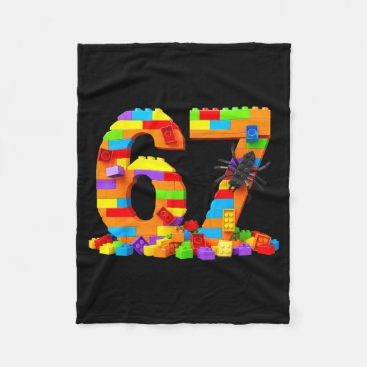 67 Number Meme Six Seven 6 7 Building Blocks Gen A Fleece Deken (Voorkant)