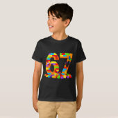 67 Number Meme Six Seven 6 7 Building Blocks Gen A T-shirt (Voorkant volledig)