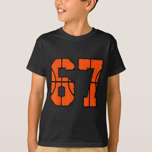 67 Number Six Seven Funny Meme Gen Alpha Slang Bas T-shirt (Voorkant)