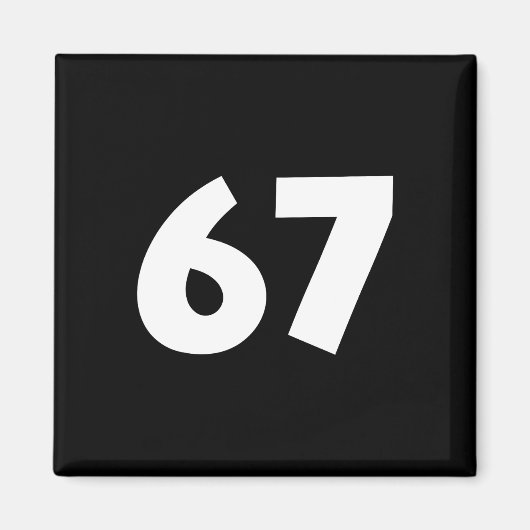 67 Nummer Grappig Zes Zeven Meme School Tiener Kid Magneet (Voorkant)