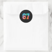67 Nummer Meme Grappig Zes Zeven Tie Dye Gen Alpha Ronde Sticker (Tas)