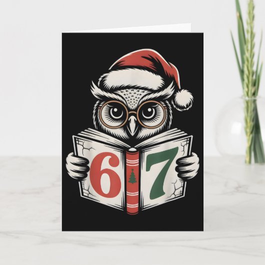 67 Nummer Uil Kerstmis Internet Meme Vakantie Kaart (Voorkant)