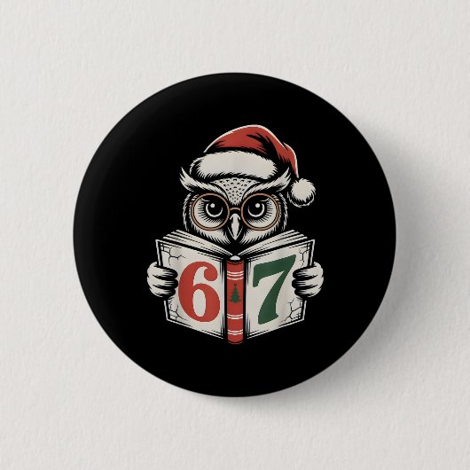 67 Nummer Uil Kerstmis Internet Meme Vakantie Ronde Button 5,7 Cm (Voorkant)