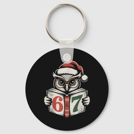 67 Nummer Uil Kerstmis Internet Meme Vakantie  Sleutelhanger (Voorkant)