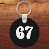 67 Nummer Zes Zeven Grappige Meme Slang Tiener Kin Sleutelhanger (Voorkant)