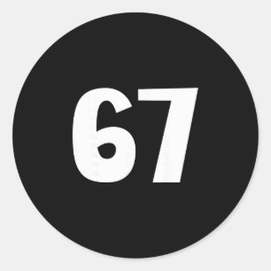 67 Nummer Zevenenzestig Grappige Meme Zes Zeven Ma Ronde Sticker