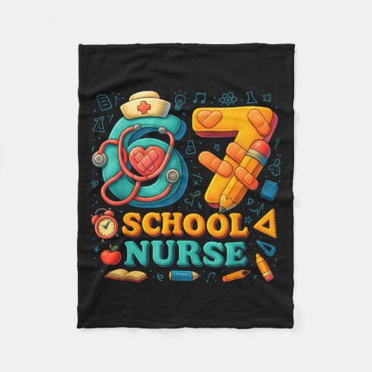 67 Nurse Days Funny Medical Back To School  Fleece Deken (Voorkant)