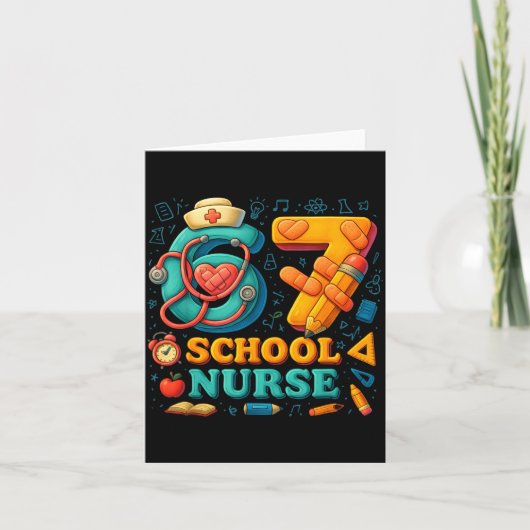 67 Nurse Days Funny Medical Back To School  Kaart (Voorkant)