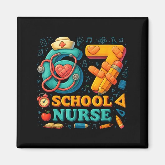 67 Nurse Days Funny Medical Back To School  Magneet (Voorkant)