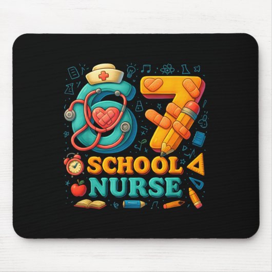 67 Nurse Days Funny Medical Back To School  Muismat (Voorkant)