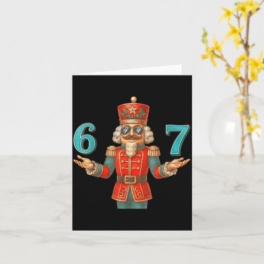 67 Nutcracker Six Seven Meme Christmas 6 7 Teens K Kaart (Gele Bloem)