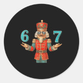 67 Nutcracker Six Seven Meme Christmas 6 7 Teens K Ronde Sticker (Voorkant)