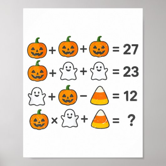 67 Order Operaties Wiskunde Docent Halloween Kostu Poster (Voorkant)