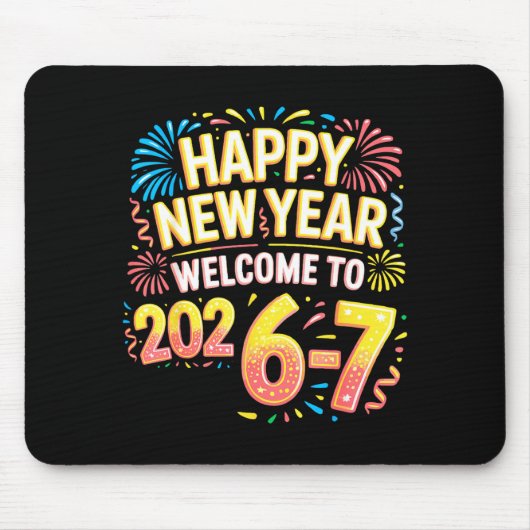 67 Oud en Nieuw - Gelukkig Nieuwjaar 2026-7 Grappi Muismat (Voorkant)