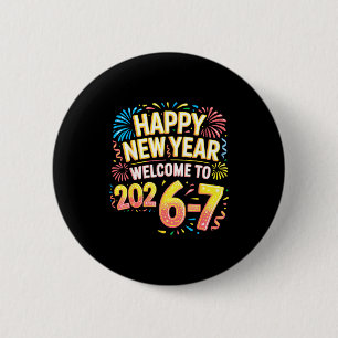 67 Oud en Nieuw - Gelukkig Nieuwjaar 2026-7 Grappi Ronde Button 5,7 Cm