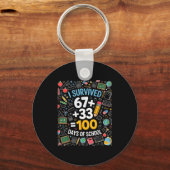 67 overleefde 100 dagen school 6 7 100ste dag kind sleutelhanger (Voorkant)
