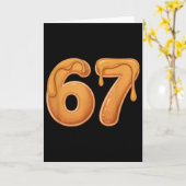 67 Pancake Meme Funny Six Seven Slang Kaart (Gele Bloem)