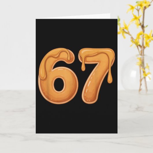 67 Pannenkoek Meme Grappig Six Seven Jargon  Kaart (Gele Bloem)