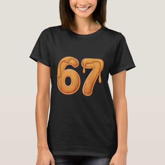 67 pannenkoek meme grappig six seven slang t-shirt (Voorkant)