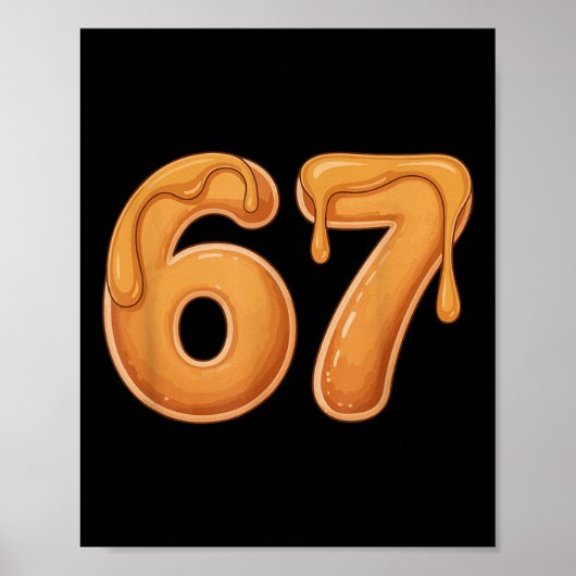 67 Pannenkoek Meme Grappig Zes Zeven Slaang Poster (Voorkant)