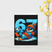 67 Penguin Soccer Funny Winter Meme Gift  Kaart (Gele Bloem)