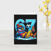67 Penguin Soccer Funny Winter Meme Gift  Kaart (Gele Bloem)