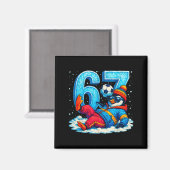 67 Penguin Soccer Funny Winter Meme Gift  Magneet (Voorkant / Achterkant)