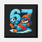 67 Penguin Soccer Funny Winter Meme Gift  Magneet (Voorkant)