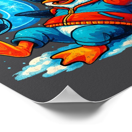 67 Penguin Soccer Funny Winter Meme Gift  Poster (Hoek)