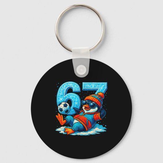 67 Penguin Soccer Funny Winter Meme Gift Sleutelhanger (Voorkant)