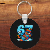 67 Penguin Soccer Funny Winter Meme Gift Sleutelhanger (Voorkant)