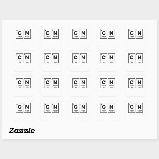 67 Periodic Table Element Chemistry Mason Meme Vierkante Sticker (Vel)
