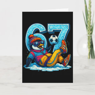 67 Pinguïn Voetbal Grappig Winter Meme Cadeau _1 Kaart