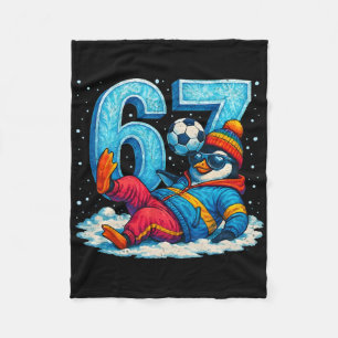 67 Pinguïn Voetbal Grappig Winter Meme Cadeau _2 Fleece Deken