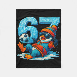 67 Pinguïn Voetbal Grappig Winter Meme Cadeau Fleece Deken