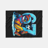 67 Pinguïn Voetbal Grappig Winter Meme Cadeau Fleece Deken (Voorkant (Horizontaal))