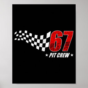 67 pit crew zes zeven racen verjaardag raceauto va poster