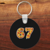 67 Pizza Drip Meme Grappig Six Seven Gen Alpha Sla Sleutelhanger (Voorkant)