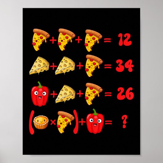 67 Pizza Meme Wiskunde Logische Puzzel  Poster (Voorkant)