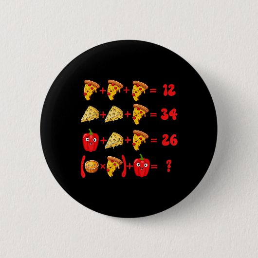 67 Pizza Meme Wiskunde Logische Puzzel Ronde Button 5,7 Cm (Voorkant)