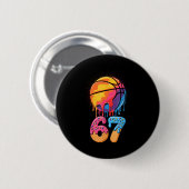 67 Player 67th Birthday Basketball Drip Number Ice Ronde Button 5,7 Cm (Voorkant /achterkant)